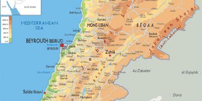 Карта на Либан физички
