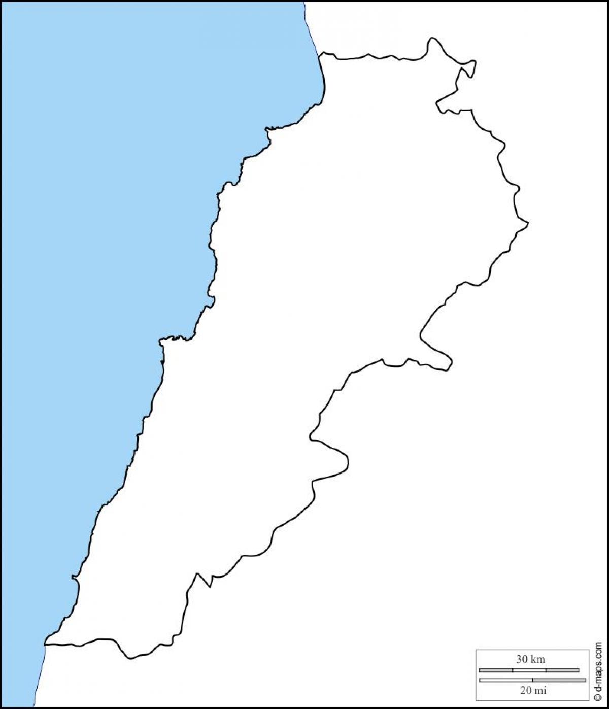 празно карта на Либан