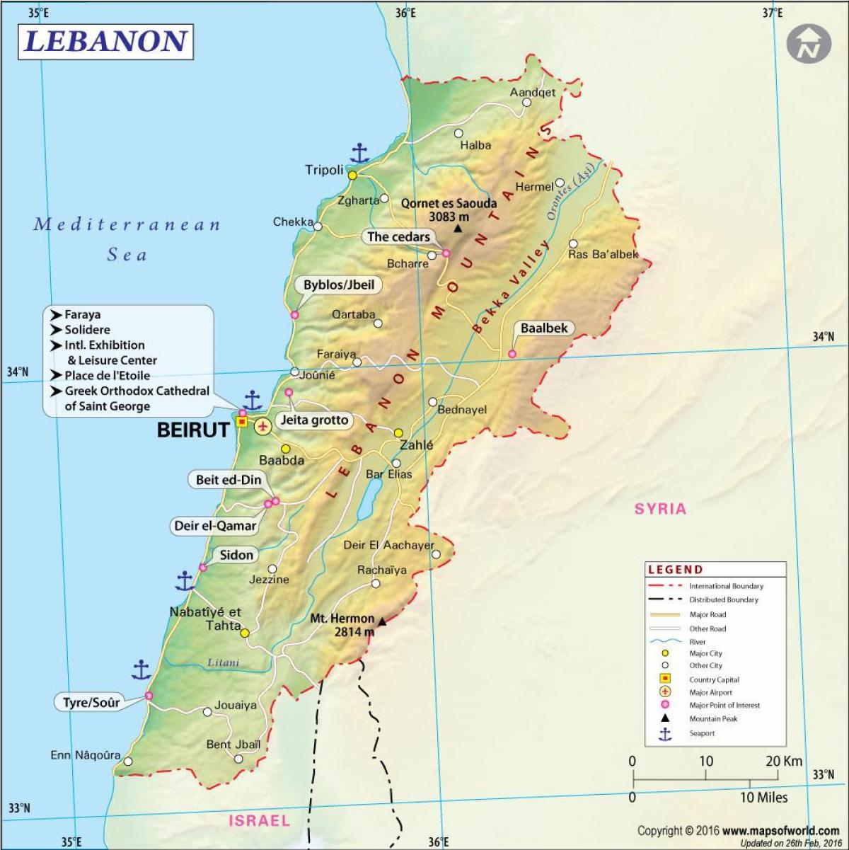 карта на античка Либан
