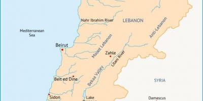 Либан реки мапа